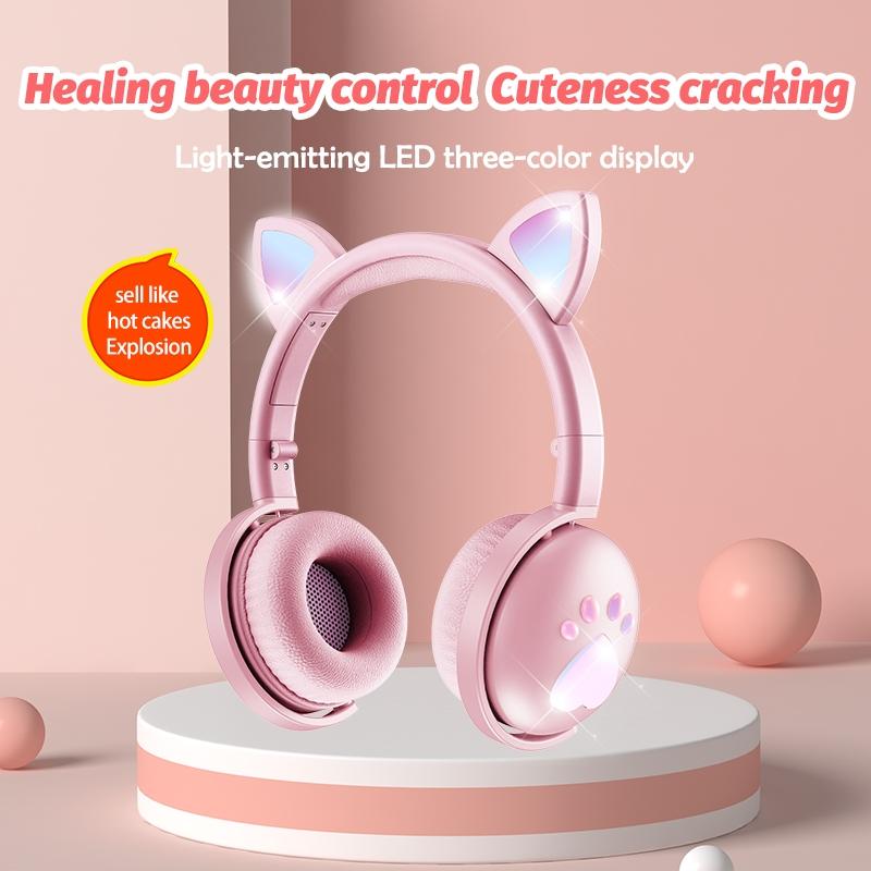 7.1 Surround Sound Cat Ear Gaming Headset With Mic - Pink 7