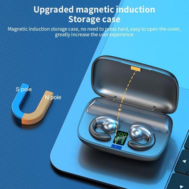 Wireless Bone Conduction Earphones with Noise Reduction - Red 7