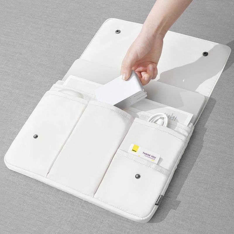 13 Inch Multi-layer Laptop Sleeve - Waterproof & Shock-absorbing Storage Bag - White - 13 Inch 12