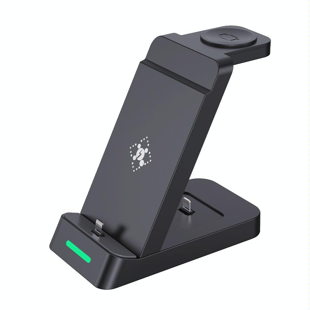 18W 3 In 1 Wireless Charger Stand For Iphone & Apple Watch - White 8