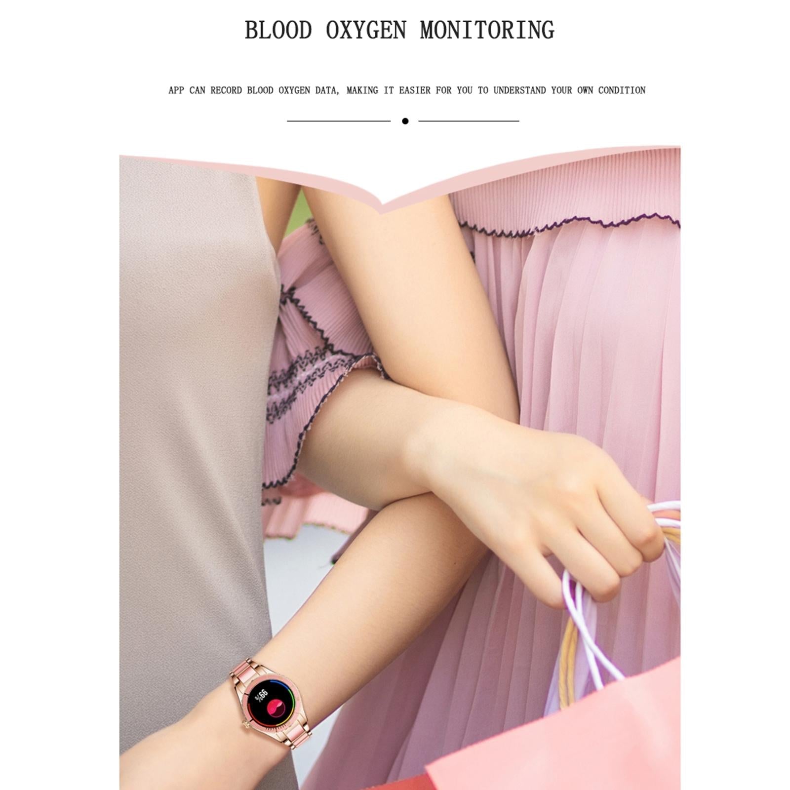 Smart Bracelet With Touch Screen Heart Monitoring Voice Control And Cycle Reminder - Pink 7