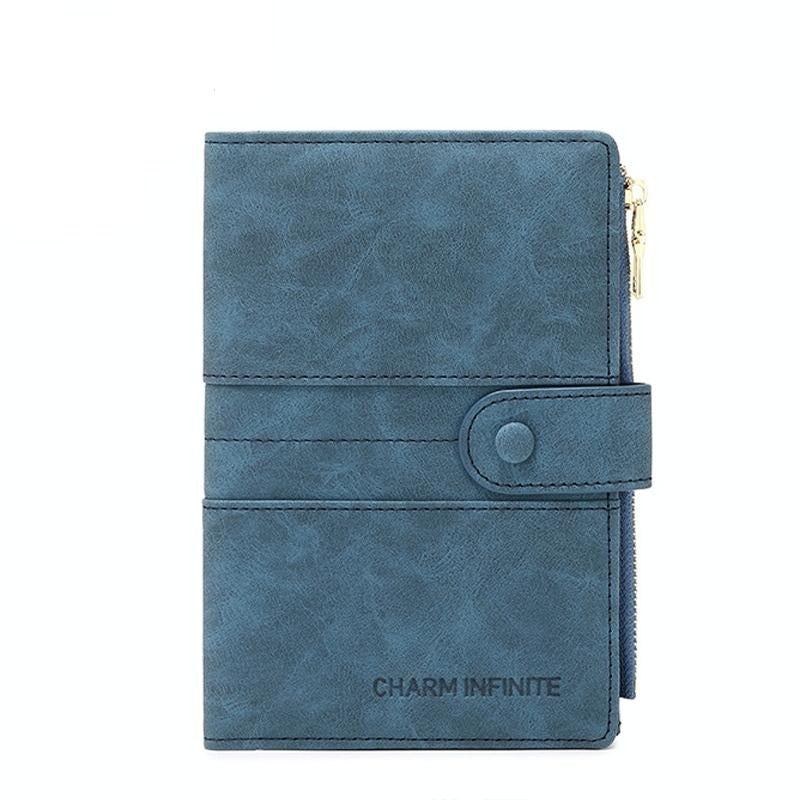 Rfid-protected Multi-card Travel Document Pouch - Blue