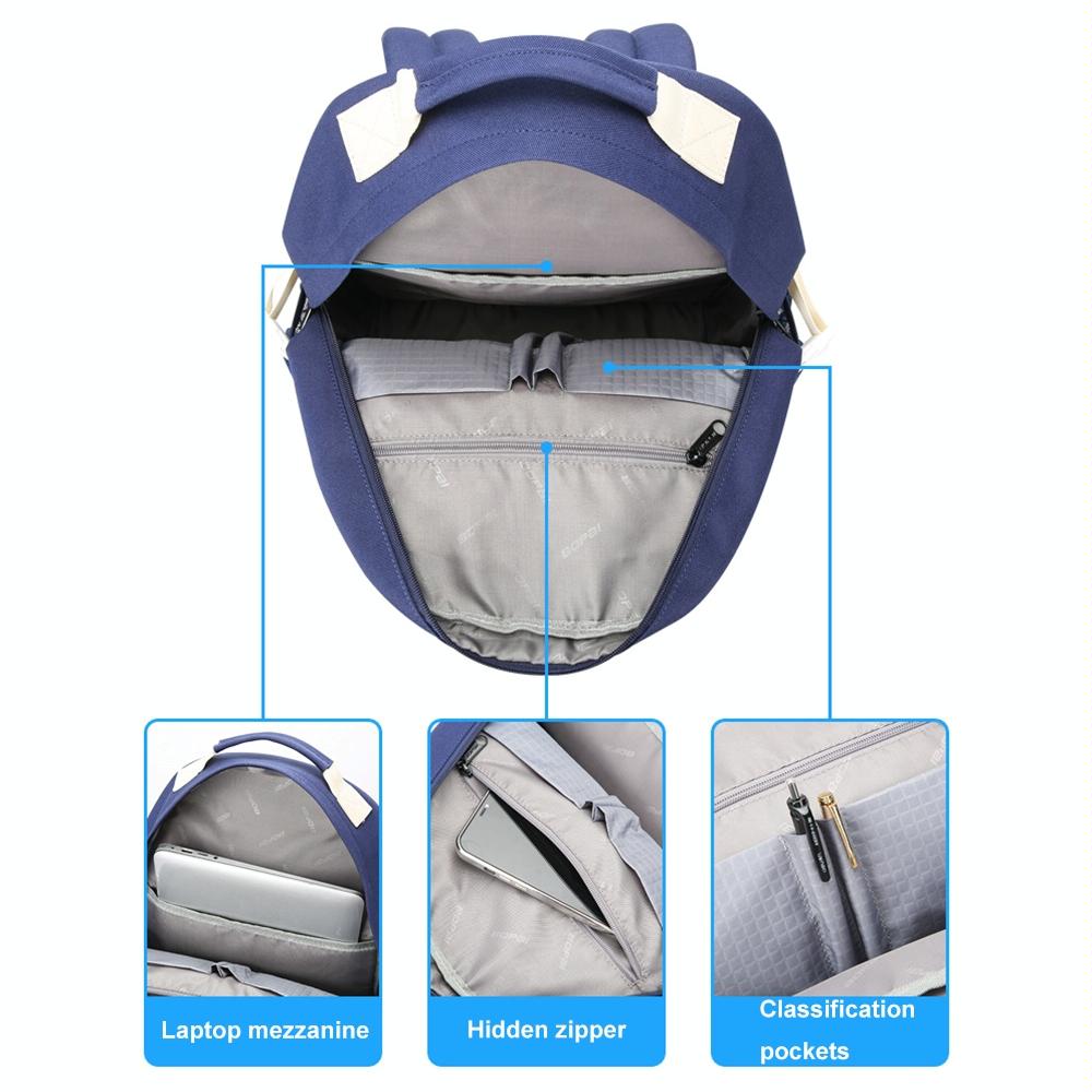 Lightweight Canvas Backpack - Compact and Durable - Deep Blue 2 6