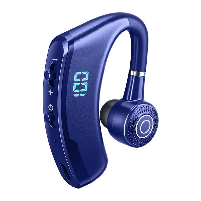 V9s Wireless Earphones with Noise Cancellation and Led Display - Blue Single Ear 3