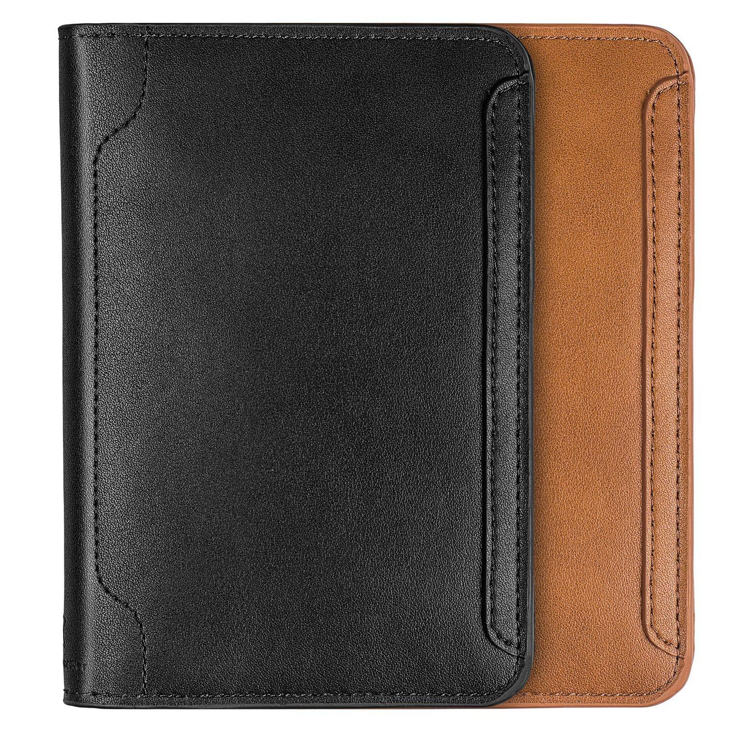 Cowhide Passport Wallet Multifunctional Card Holder Brown 4