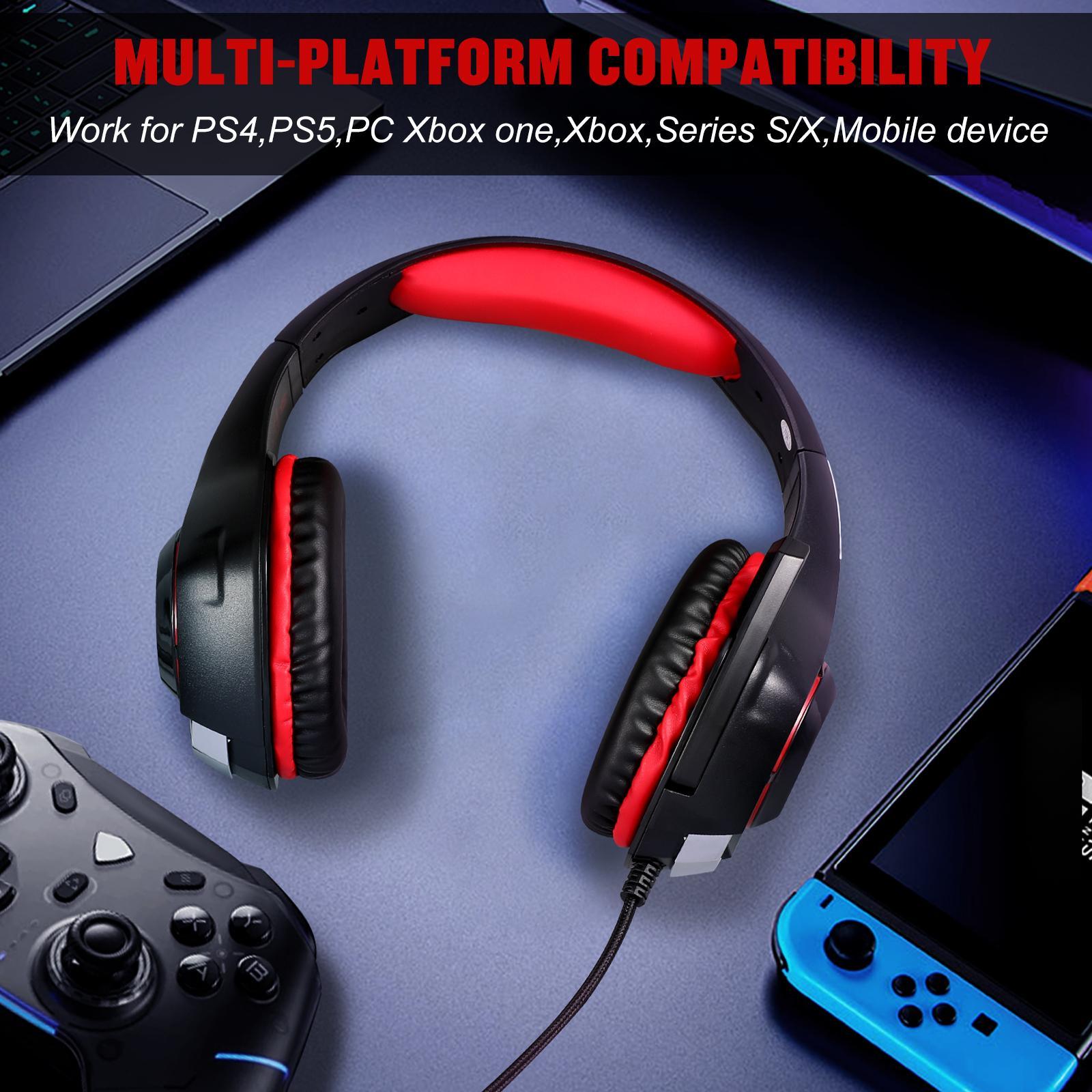 Omni Mic Gaming Headset 1.9M Length - Black Red 7