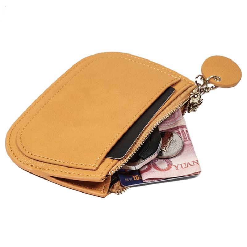 Ultra Thin Zippered Mini Wallet For Women Compact Coin Purse - Black 6