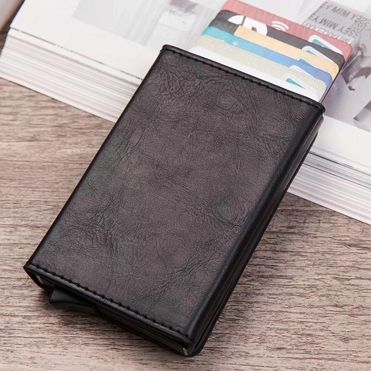 Aluminum Rfid Card Holder with Automatic Pop-up Function - Coffee 14