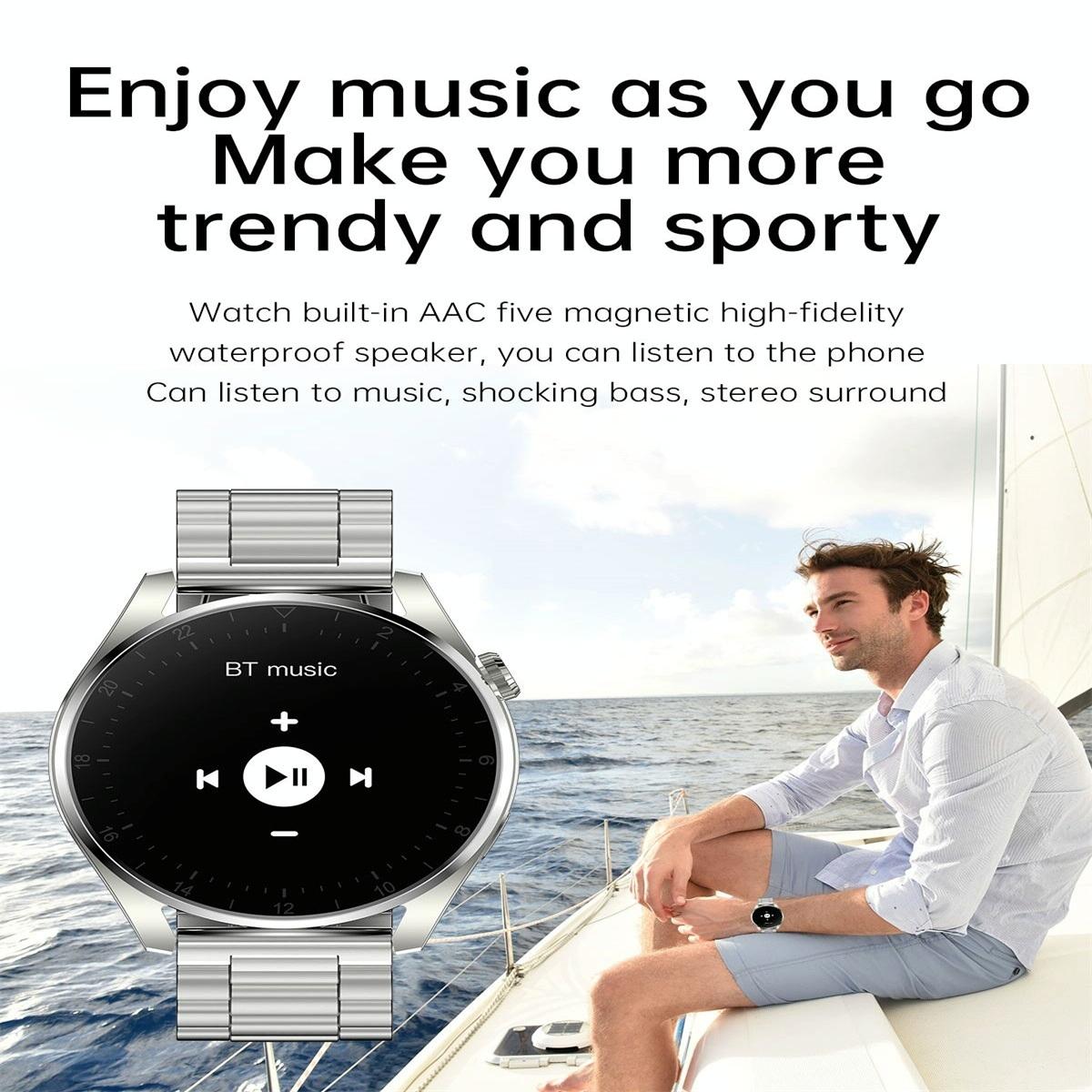 Waterproof Steel Smartwatch With Colour Screen - Ip68 - Silver 7