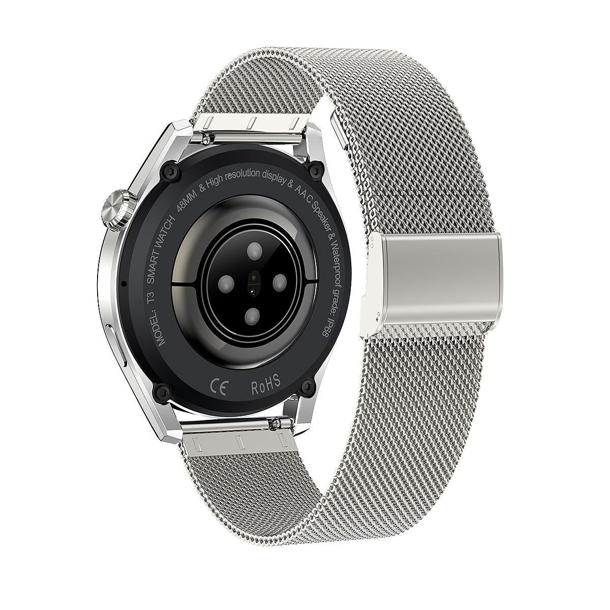 Waterproof Steel Smartwatch With Colour Screen - Ip68 - Silver 10