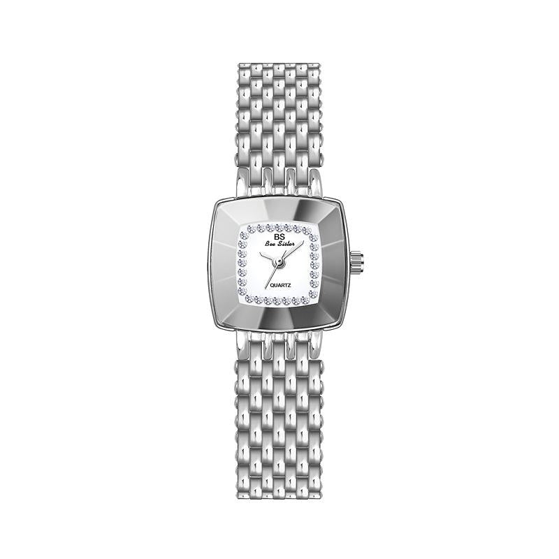 Stainless Steel Square Dial Women Watch with Simple Strap - Gold