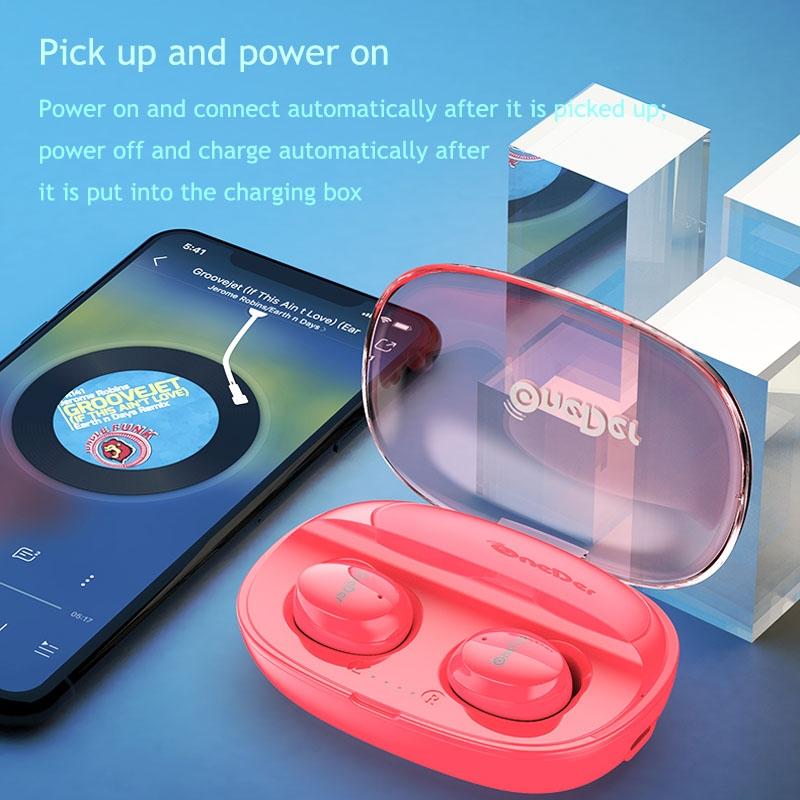 Waterproof Tws Bluetooth Earphones - Hd Stereo Sound - Red 14