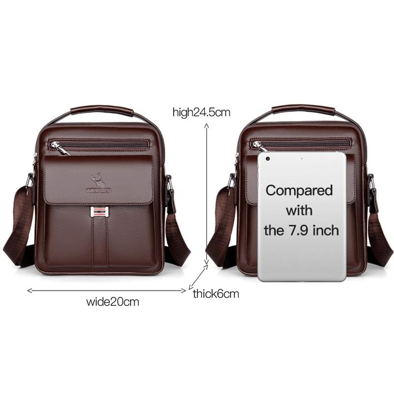 Large Capacity Men Retro Messenger Bag - Brown 4