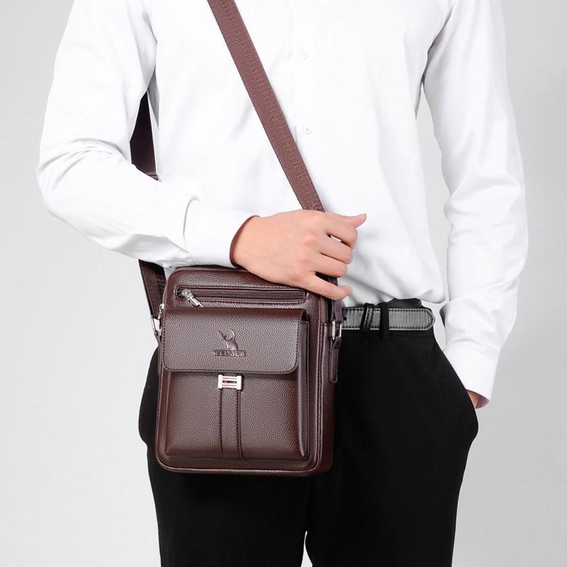 Large Capacity Men Retro Messenger Bag - Brown 10