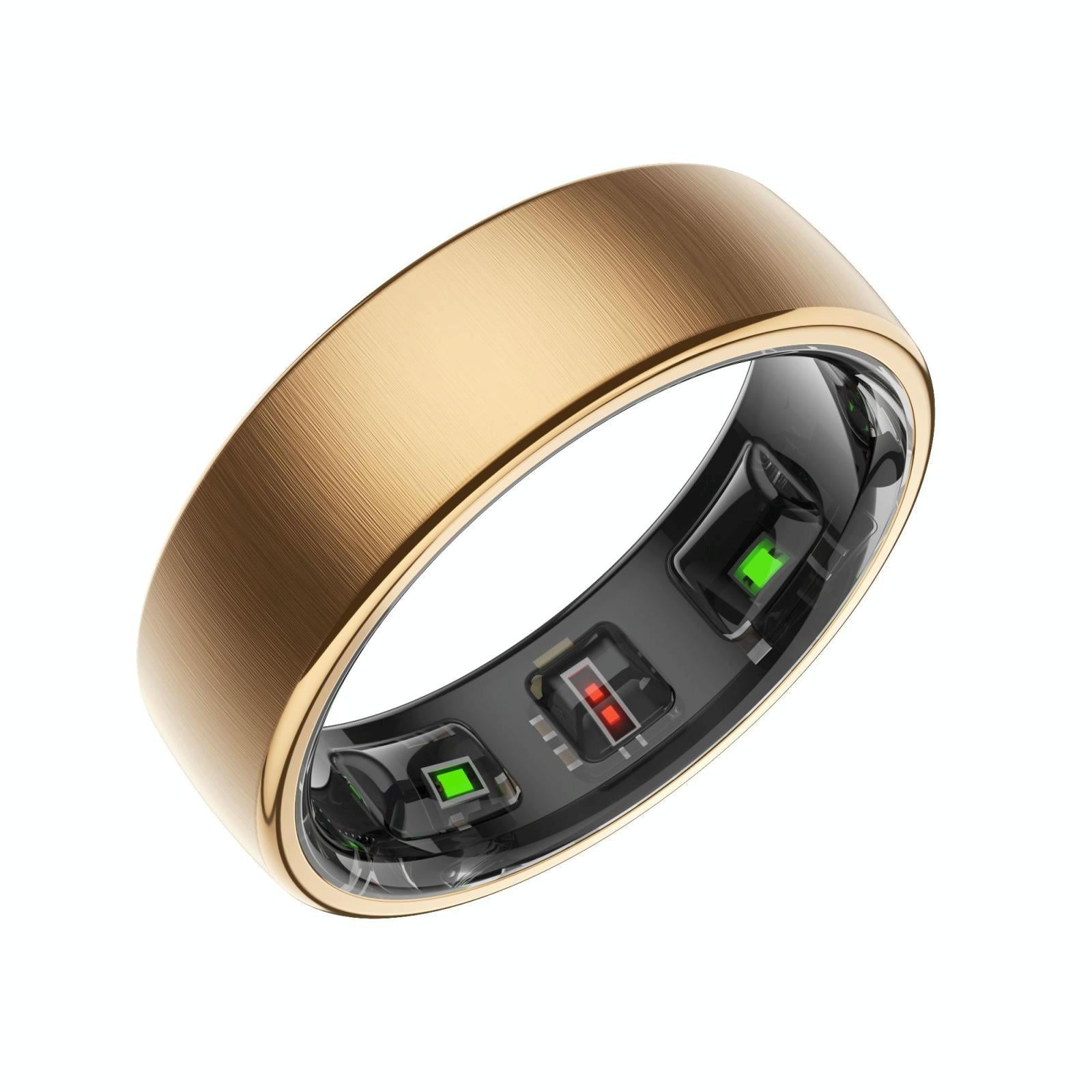 Smart Ring Heart Rate Blood Oxygen Sleep Sports Size 13 - Gold 4