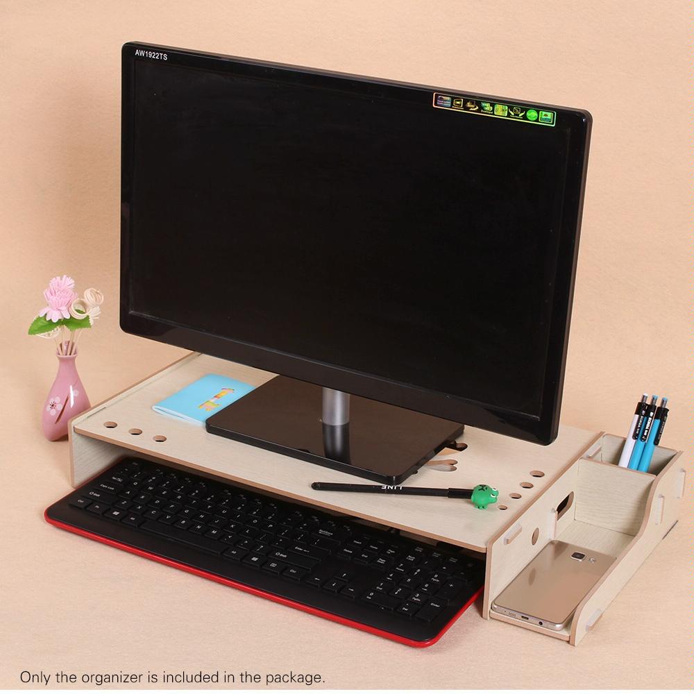 Wood Monitor Stand with Keyboard Storage - Tbd049404601B 7