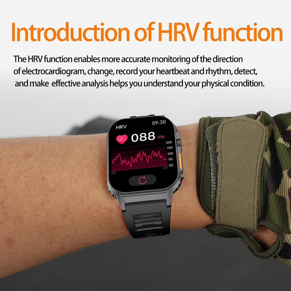 2.01 Inch Waterproof Smart Watch With Bluetooth Call & Health Tracking - Black 6