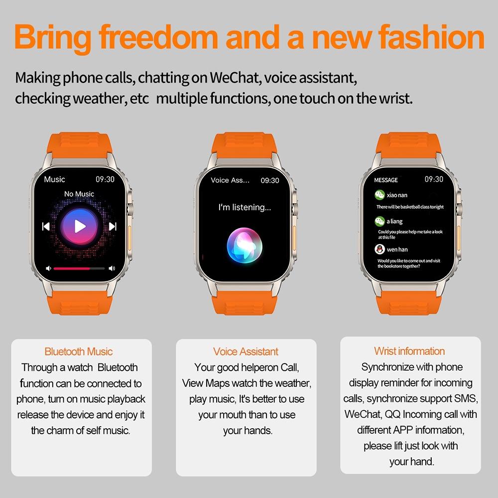 2.01 Inch Waterproof Smart Watch With Bluetooth Call & Health Tracking - Black 9