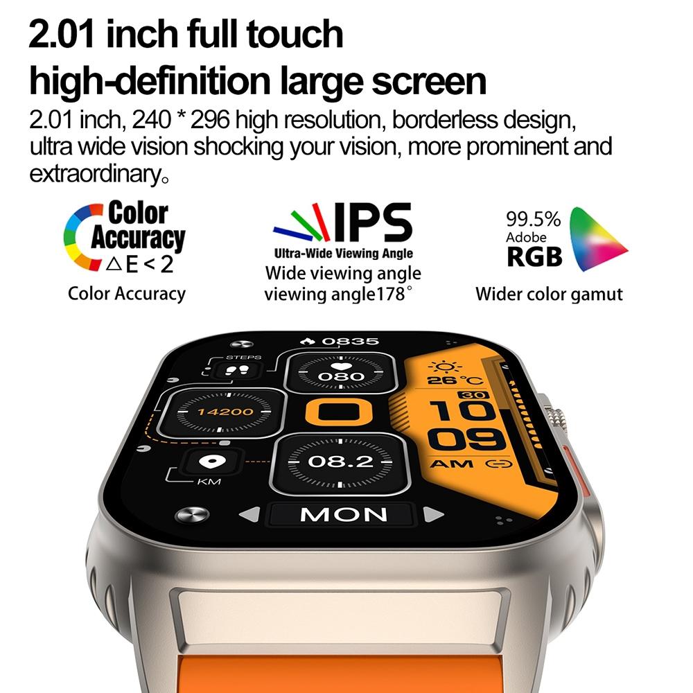 2.01 Inch Waterproof Smart Watch With Bluetooth Call & Health Tracking - Black 15