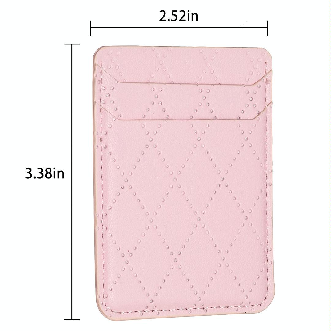 Diamond Lattice Card Bag Sticker For Mobile Phones - Pink 14