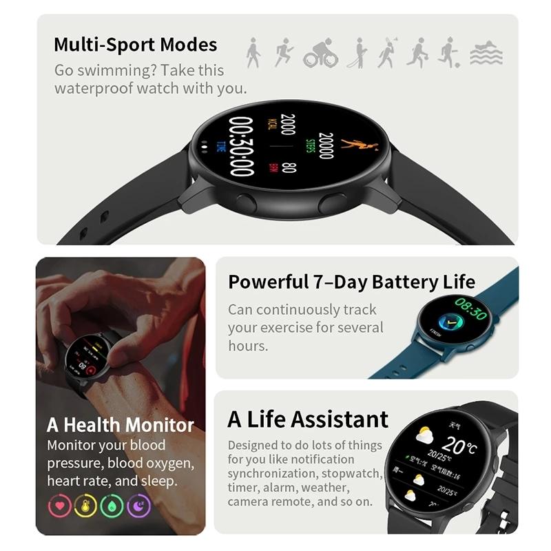 Waterproof Smart Watch With Colour Screen - Ip68 - Blue 7