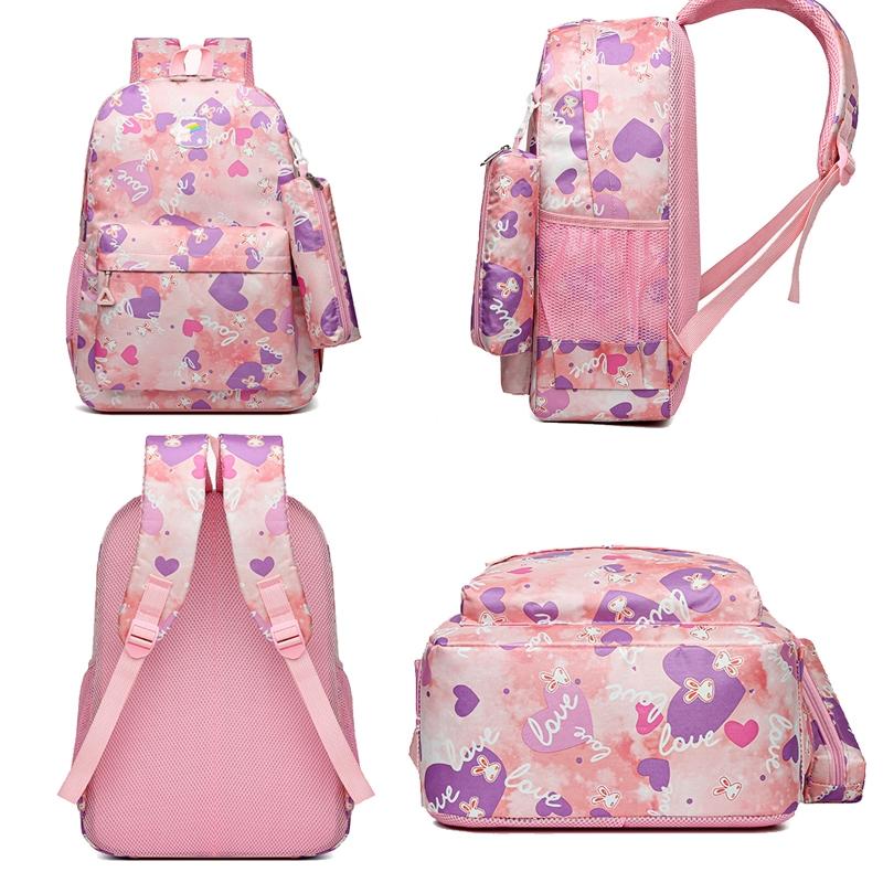 3 Piece Sweet Casual Backpack Set For Students - Black 4