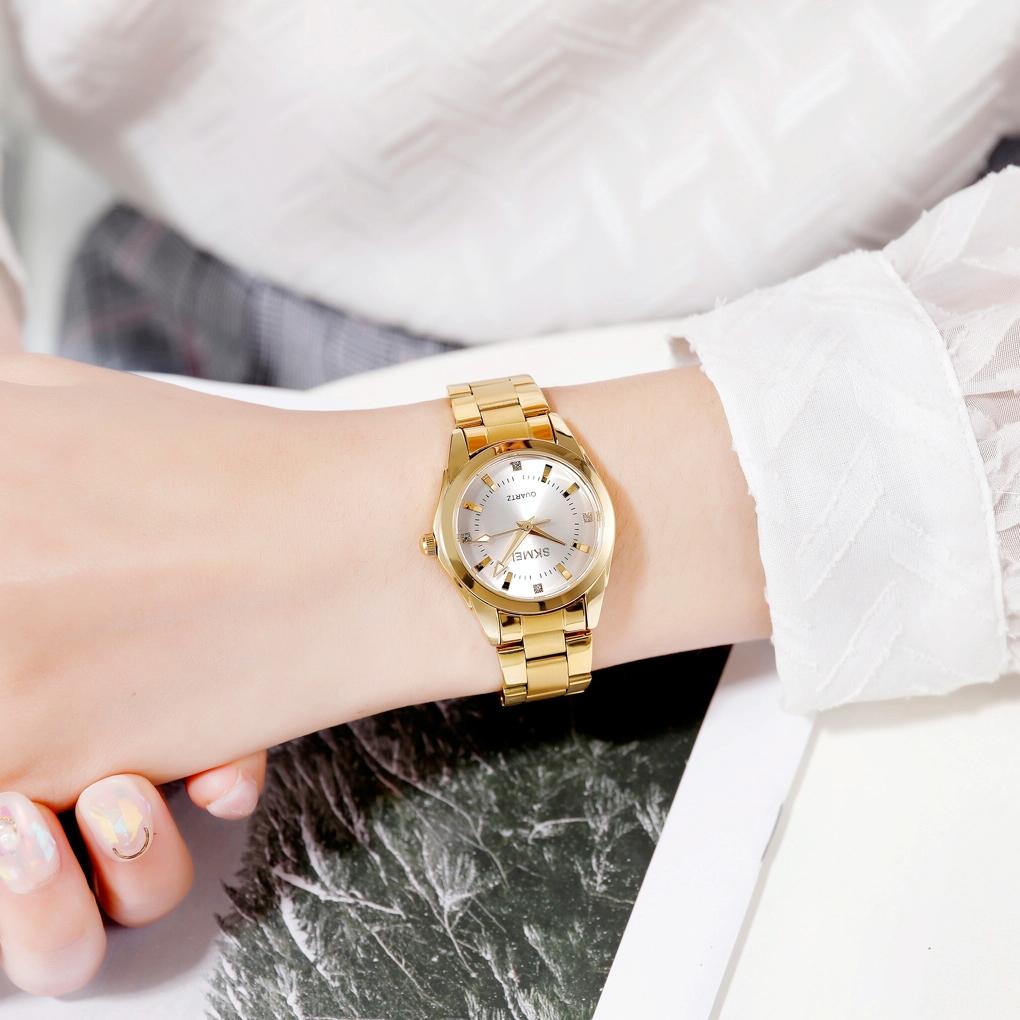 Waterproof Quartz Women Watch with Rhinestone Steel Strap - Delicate and Creative - Pink 7