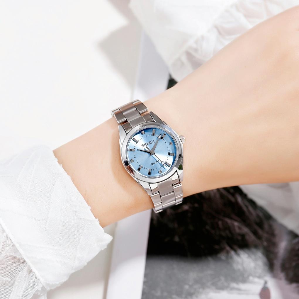 Waterproof Quartz Women Watch with Rhinestone Steel Strap - Delicate and Creative - Pink 14