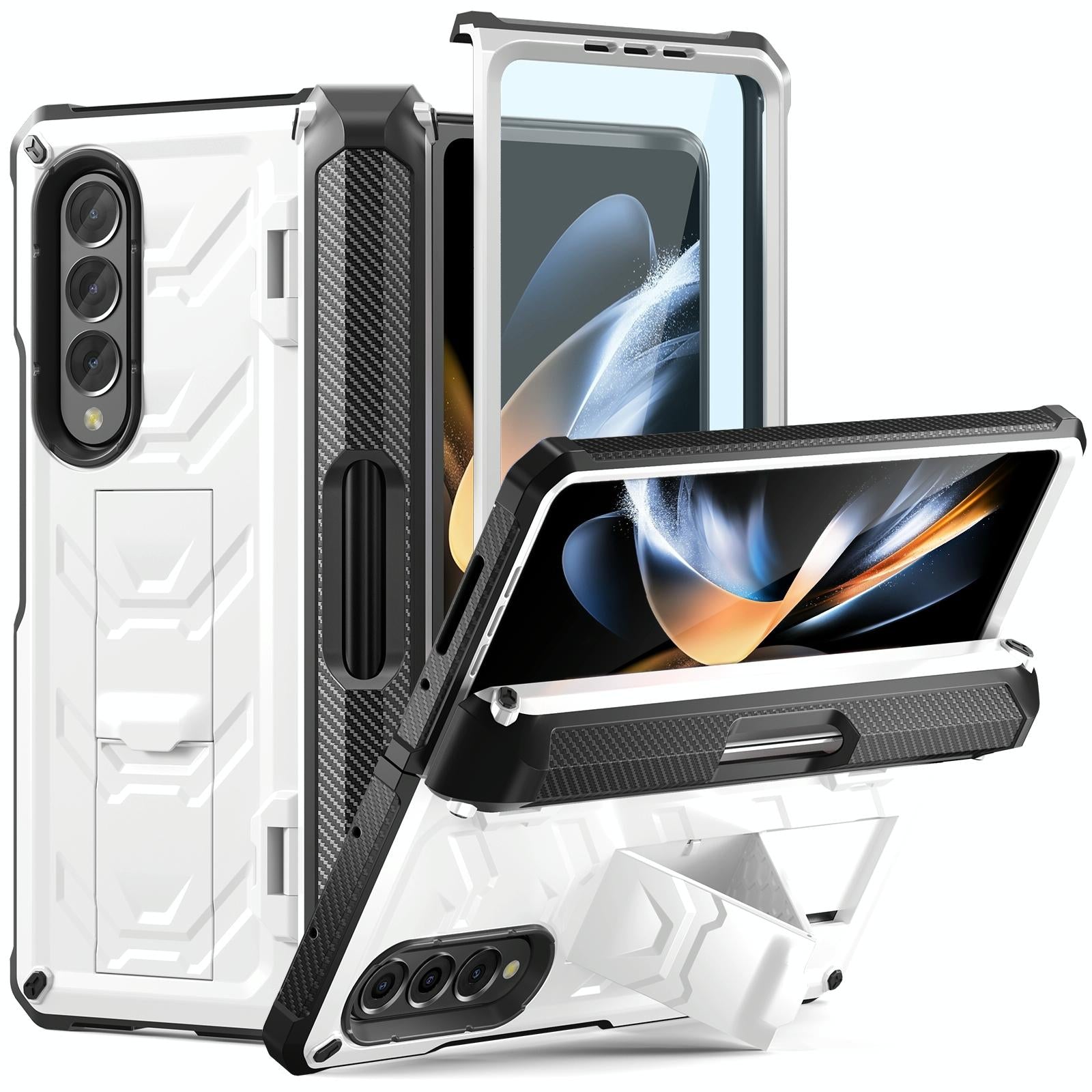 For Samsung Galaxy Z Fold4 5G Foldable Shockproof Phone Case - White
