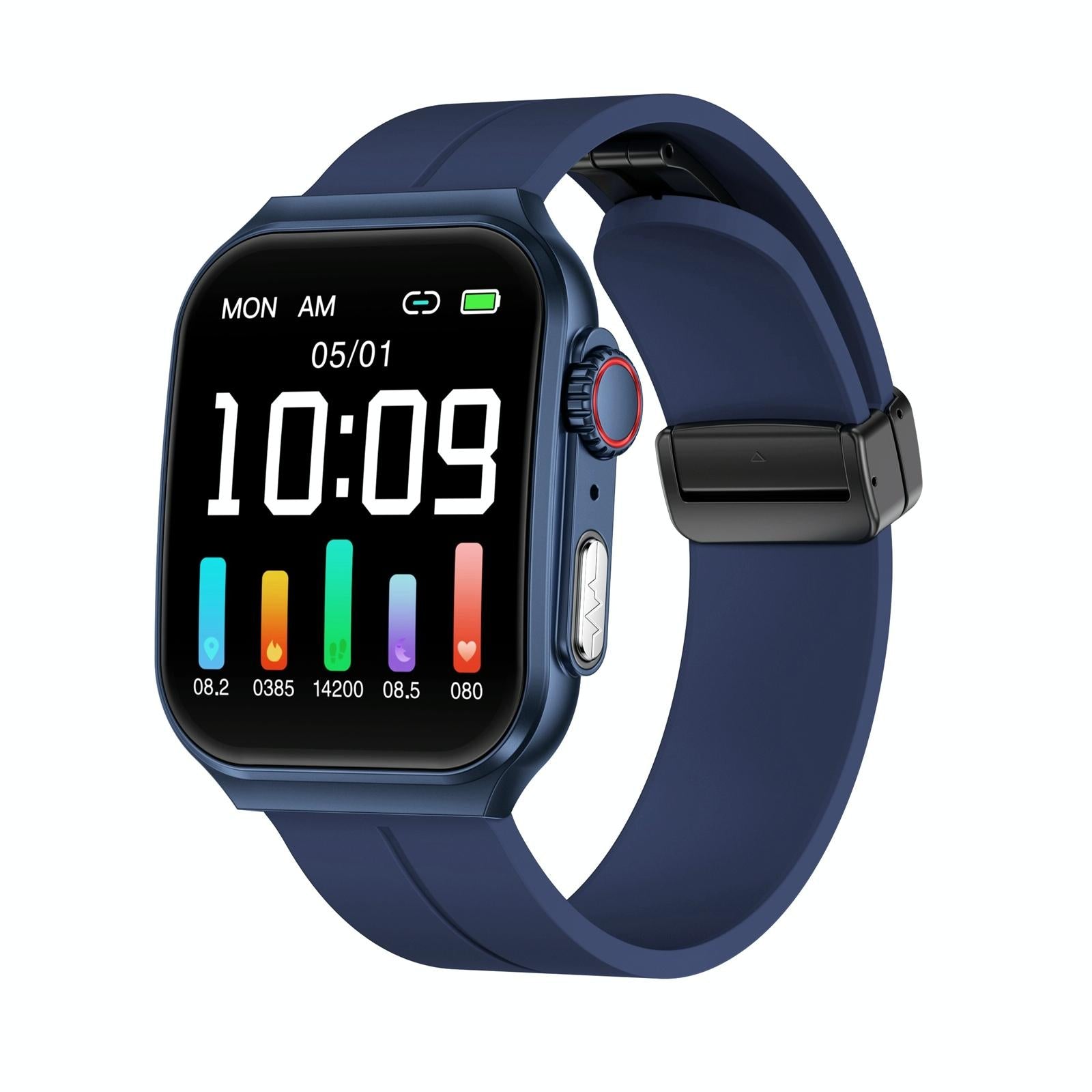 1.96 Inch Bt Call / Heart Rate / Blood Pressure / Blood Oxygen - Blue