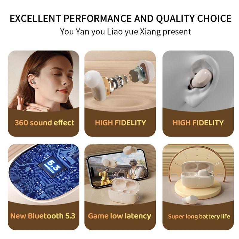 Wireless Earphones with Ai Noise Cancelling Mic and Bluetooth 5.3 - Black 5