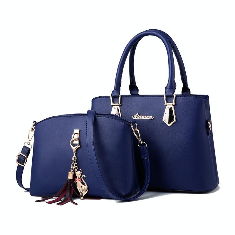 Women 2-in-1 Casual Messenger Bag - Large Capacity - Navy Blue 10