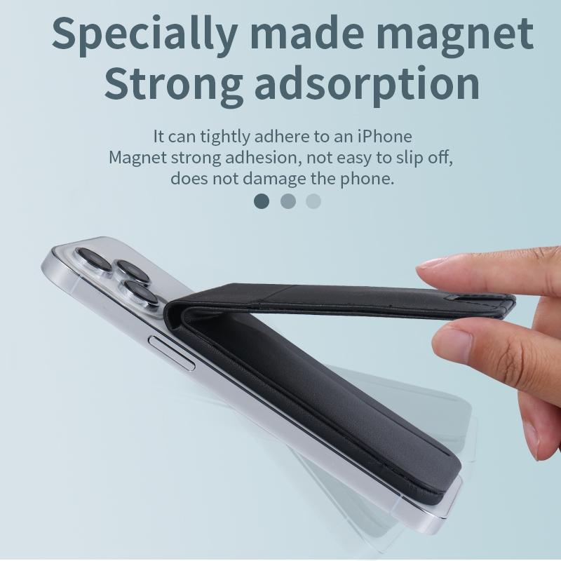 3 In 1 Magnetic Wireless Charger With Card Holder And Phone Bracket - Beige 5