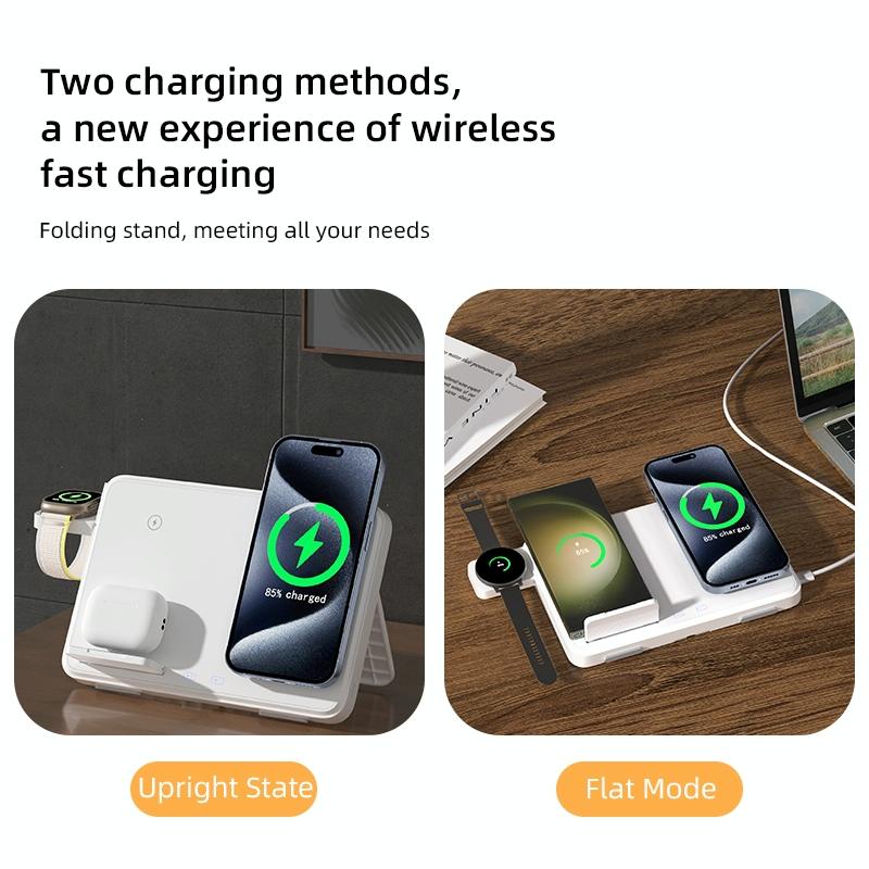 15W Magnetic Wireless Charger With Night Light - White 5