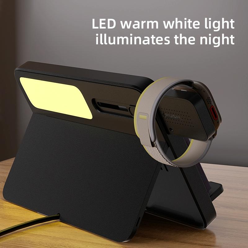15W Magnetic Wireless Charger With Night Light - White 6