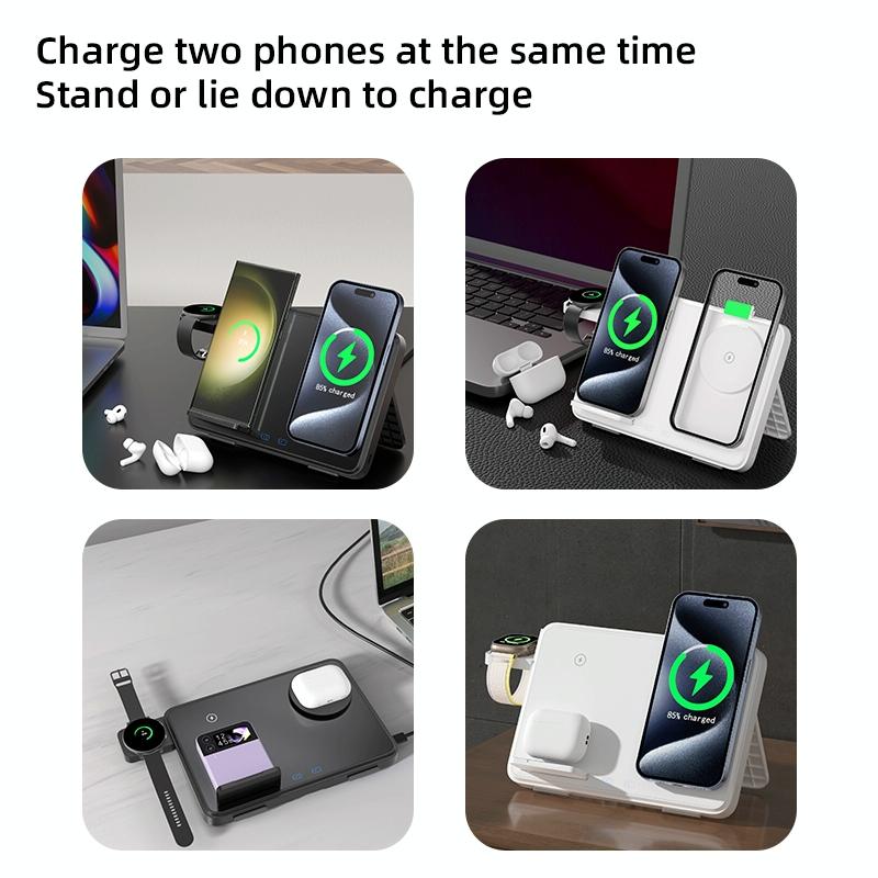 15W Magnetic Wireless Charger With Night Light - White 9