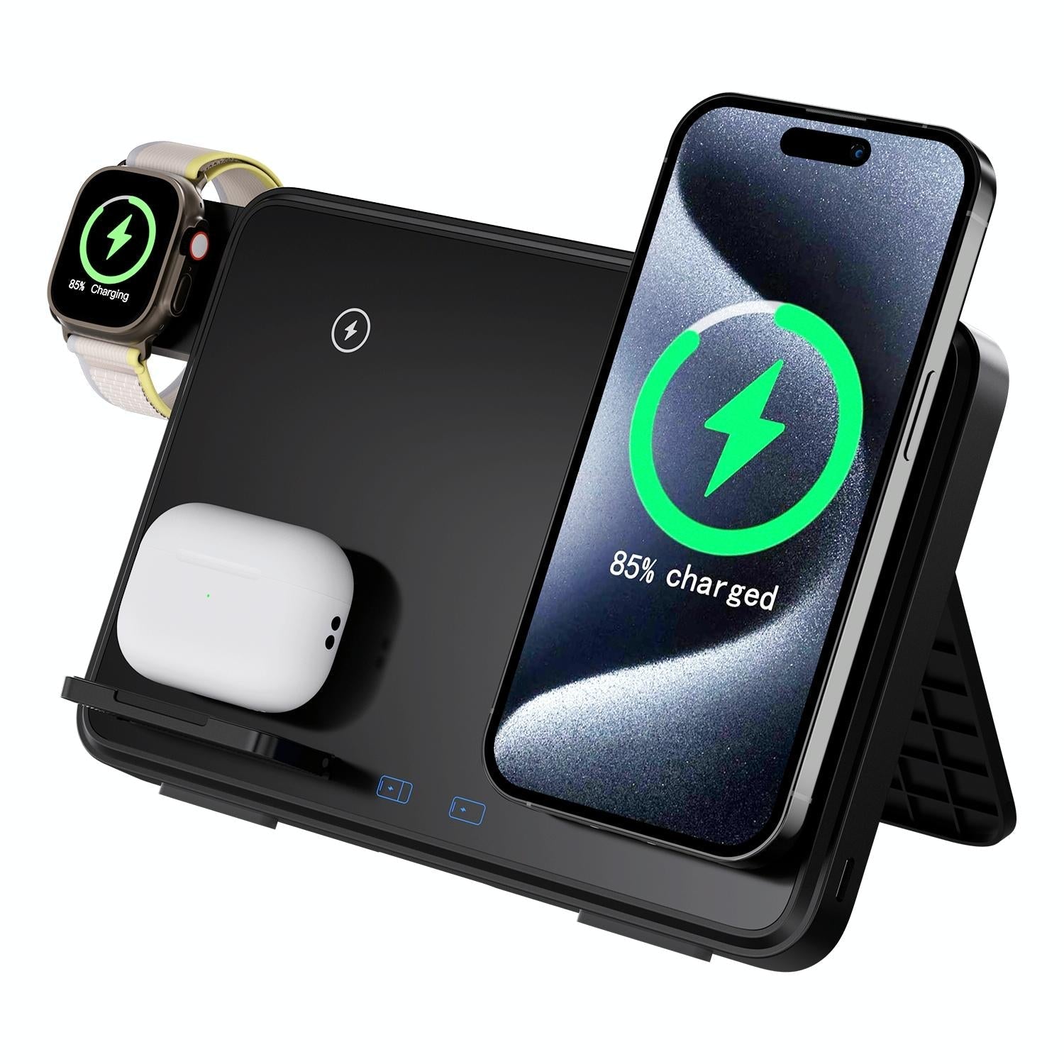 15W Magnetic Wireless Charger With Night Light - White 11