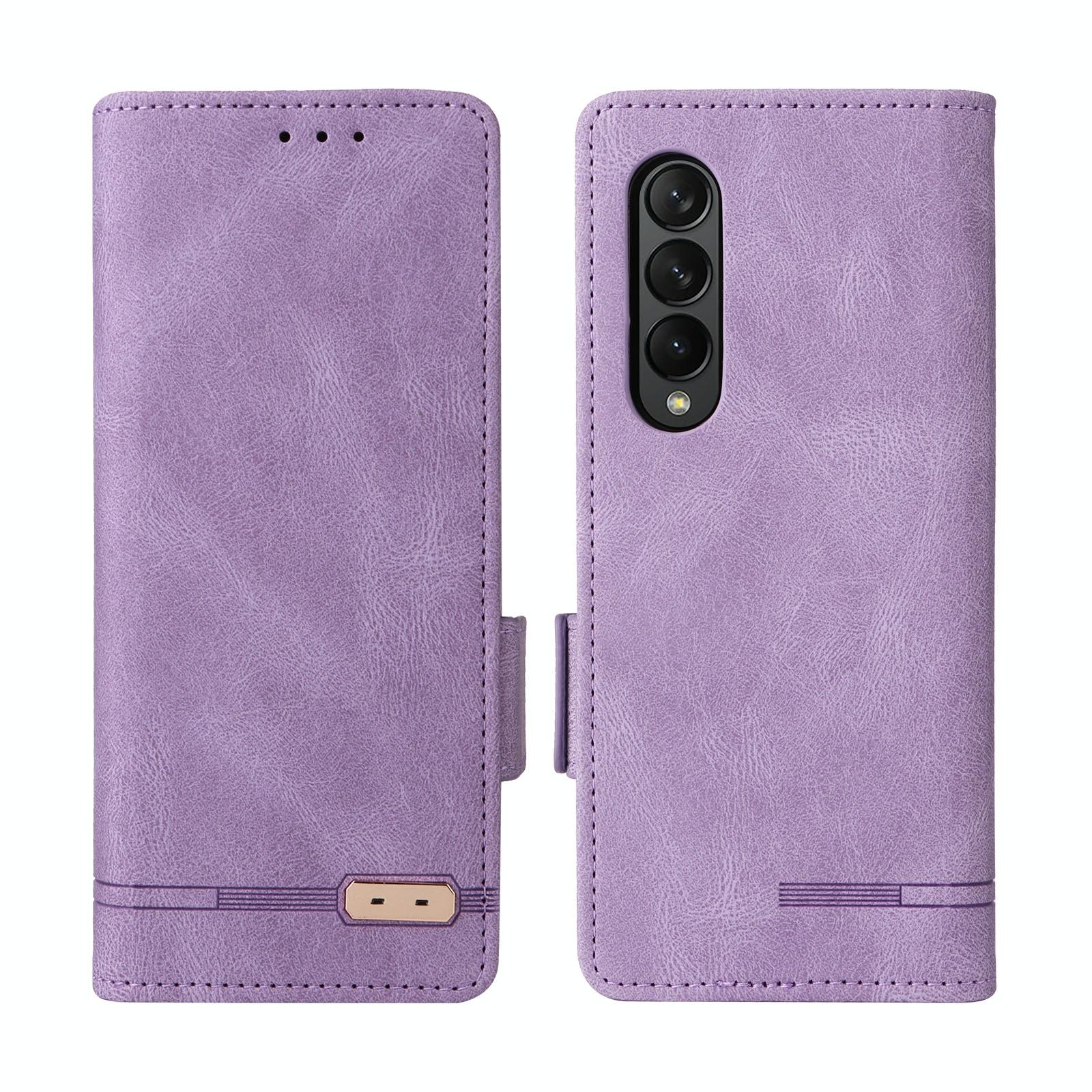 For Samsung Galaxy Z Fold4 5G Leather Flip Case With Magnetic Clasp - Red 9