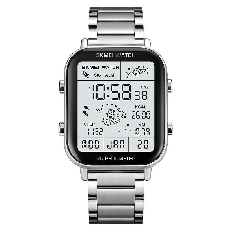 1888 Men Multifunctional Waterproof Digital Watch - Stainless Steel 30m - Gold 15
