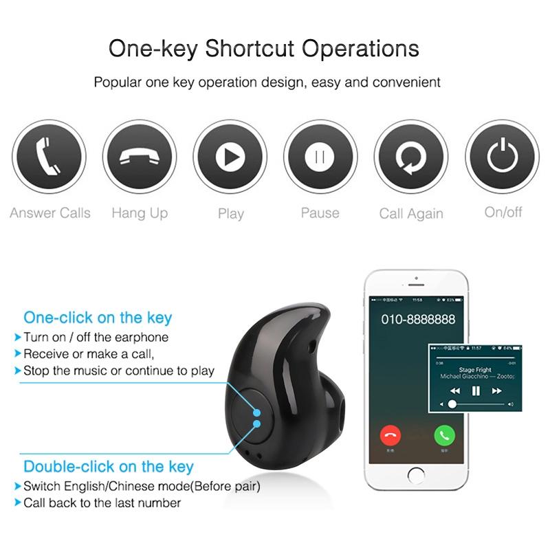 Wireless Bluetooth Earphone - Mini In-ear Sport Handsfree - White 12