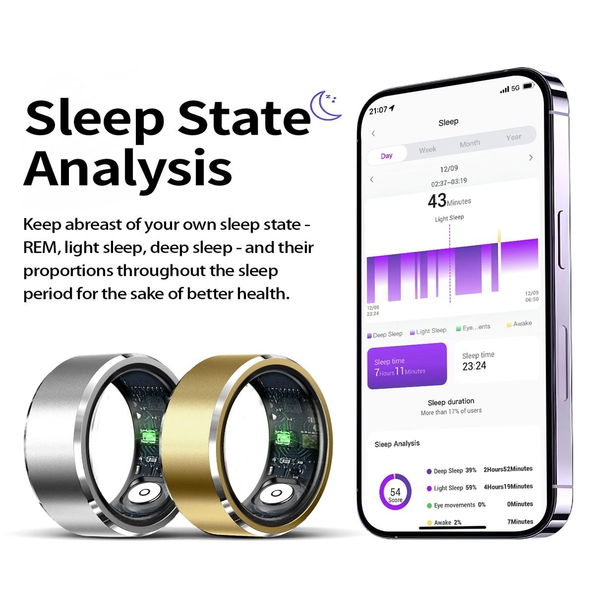 Smart Ring For Health Monitoring & Multiple Sports - R5 Size 9 - Gold 7
