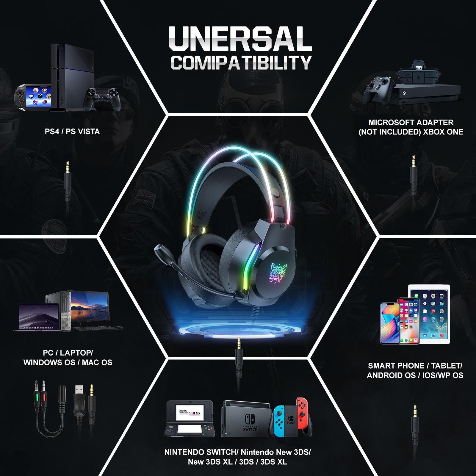 Rgb Wired Gaming Headset With Usb+3.5Mm - Black 13