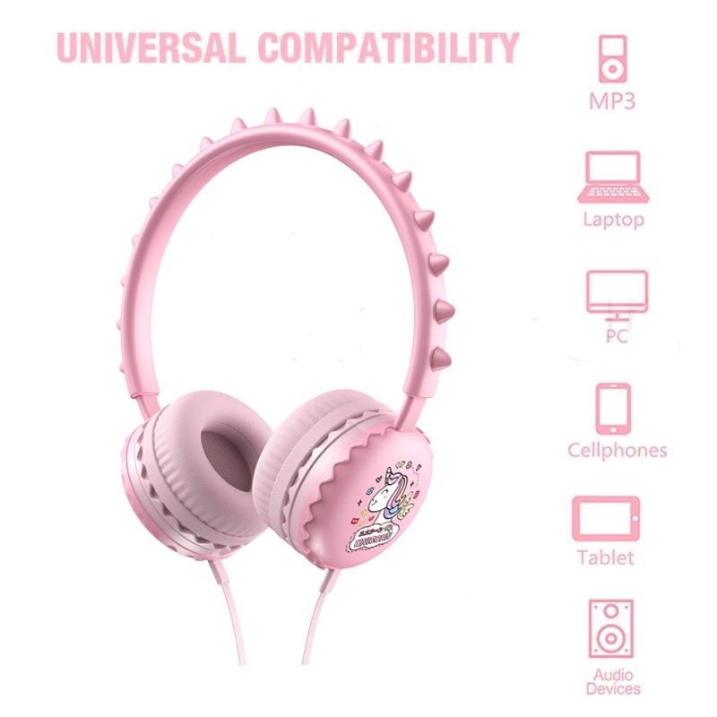 Cartoon Stereo Headphones With Mic Y19 - Cute Dinosaur 4