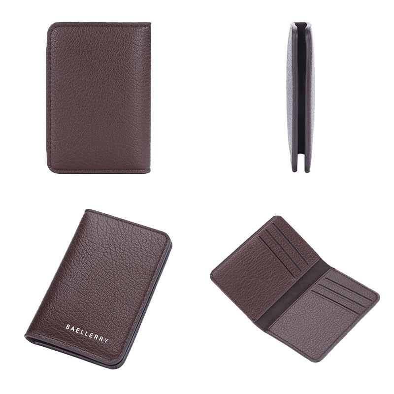 Lightweight Litchi Pattern Card Holder Coffee 4