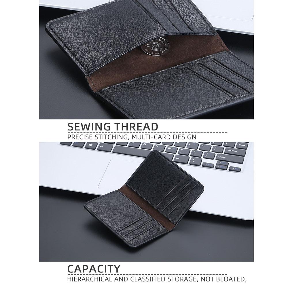 Lightweight Litchi Pattern Card Holder Coffee 8