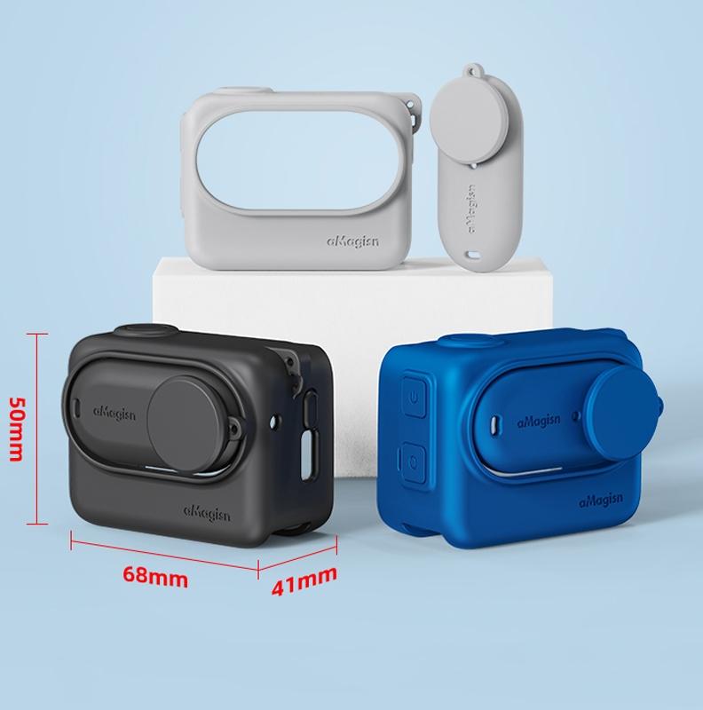Amagisn Silicone Body Cover for Insta360 Go 3 with Lanyard - Blue 4