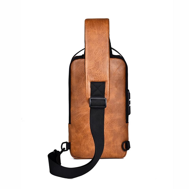Waterproof Anti Theft Crossbody Backpack For Men - Light Brown 4