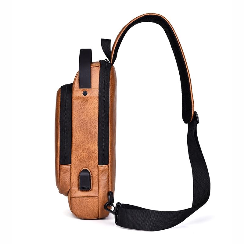 Waterproof Anti Theft Crossbody Backpack For Men - Light Brown 5