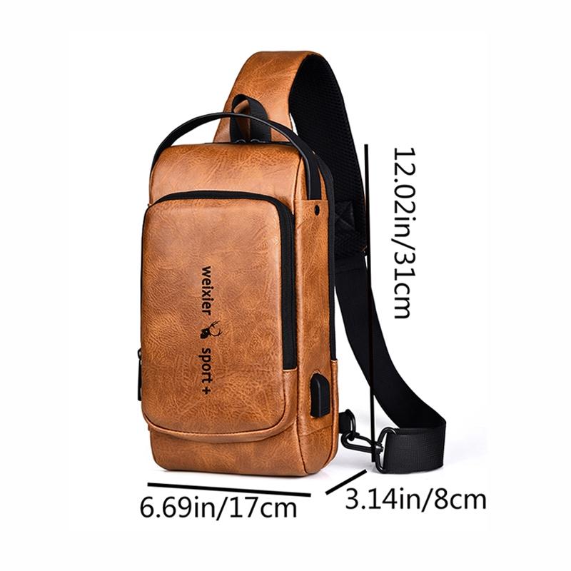 Waterproof Anti Theft Crossbody Backpack For Men - Light Brown 6