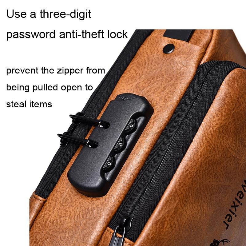 Waterproof Anti Theft Crossbody Backpack For Men - Light Brown 9